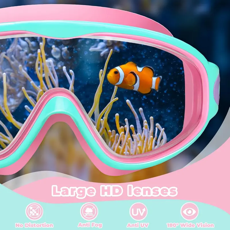 2 Pack Kids Swim Goggles for 3-15 UV Protection Anti-Fog Pool Water, Swimming Goggles with Earplugs Nose Clip For Boys Girls Youth Toddler summerwins