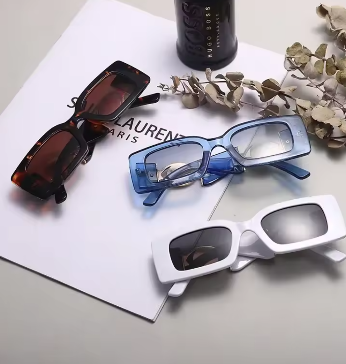 2026 New Retro Square Sunglasses for Women Men Flower Decoration Fashion Ladies Sun Glasses Ins Hot Shading Eyewear UV400