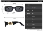 2026 New Retro Square Sunglasses for Women Men Flower Decoration Fashion Ladies Sun Glasses Ins Hot Shading Eyewear UV400