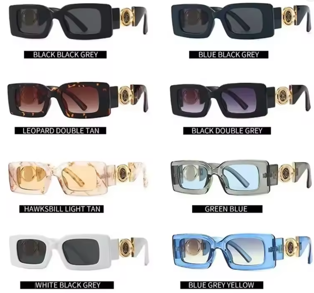 2026 New Retro Square Sunglasses for Women Men Flower Decoration Fashion Ladies Sun Glasses Ins Hot Shading Eyewear UV400