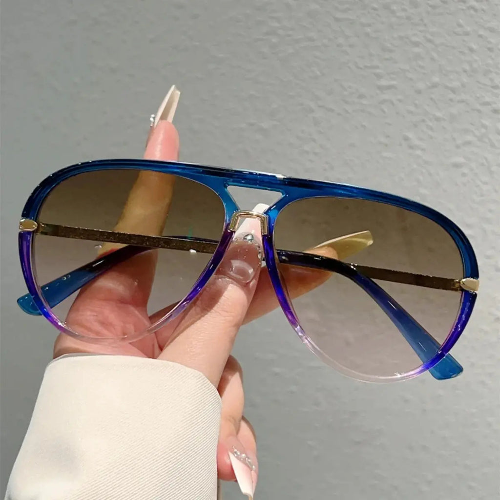 Retro Aviator Sunglasses - 2026 New Fashion Multi-Color Gradient Shades, Street Style Casual Outdoor Sunglasses for Women with Summer Vibes, Street Style Sunglasses, Casual Sunglasses,summerwins