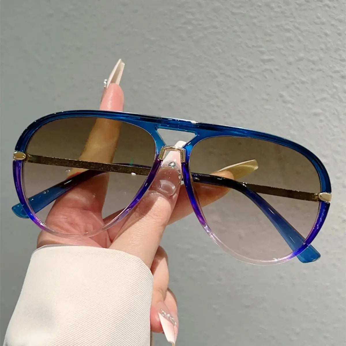 Retro Aviator Sunglasses - 2026 New Fashion Multi-Color Gradient Shades, Street Style Casual Outdoor Sunglasses for Women with Summer Vibes, Street Style Sunglasses, Casual Sunglasses,summerwins