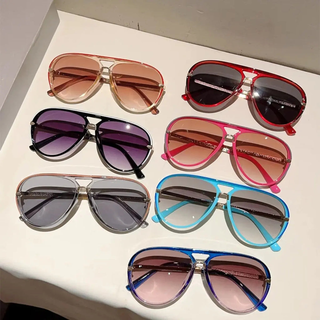 Retro Aviator Sunglasses - 2026 New Fashion Multi-Color Gradient Shades, Street Style Casual Outdoor Sunglasses for Women with Summer Vibes, Street Style Sunglasses, Casual Sunglasses,summerwins
