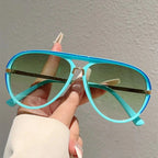 Retro Aviator Sunglasses - 2026 New Fashion Multi-Color Gradient Shades, Street Style Casual Outdoor Sunglasses for Women with Summer Vibes, Street Style Sunglasses, Casual Sunglasses,summerwins